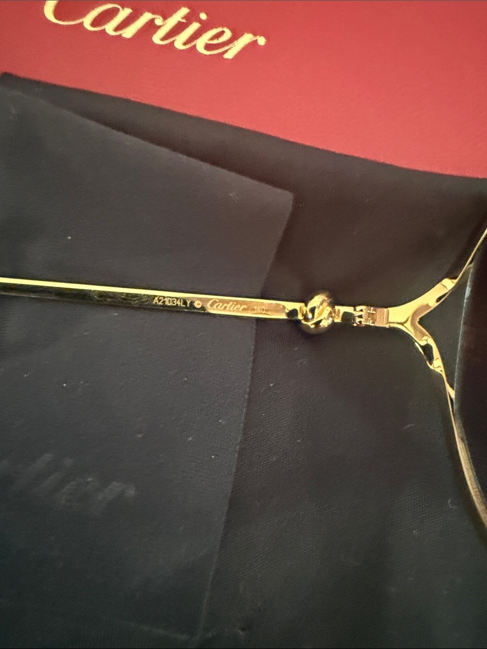 Cartier Gold Frame Brown Gradient Round Sunglasses - Picture 5 of 5